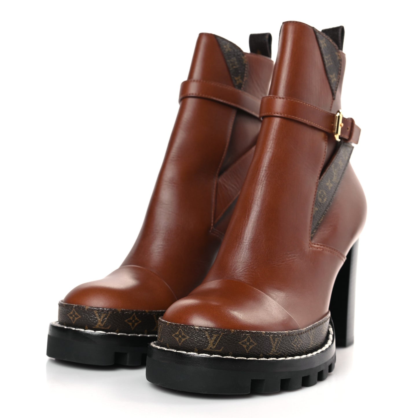Calfskin Monogram Star Trail Ankle Boots 40 Cognac