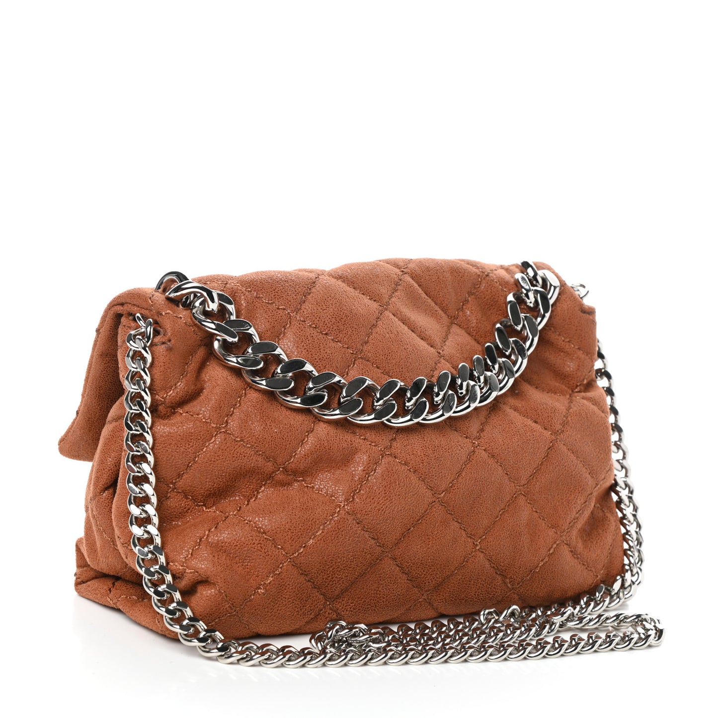Shaggy Deer Quilted Small Beckett Chain Shoulder Bag Brandy
