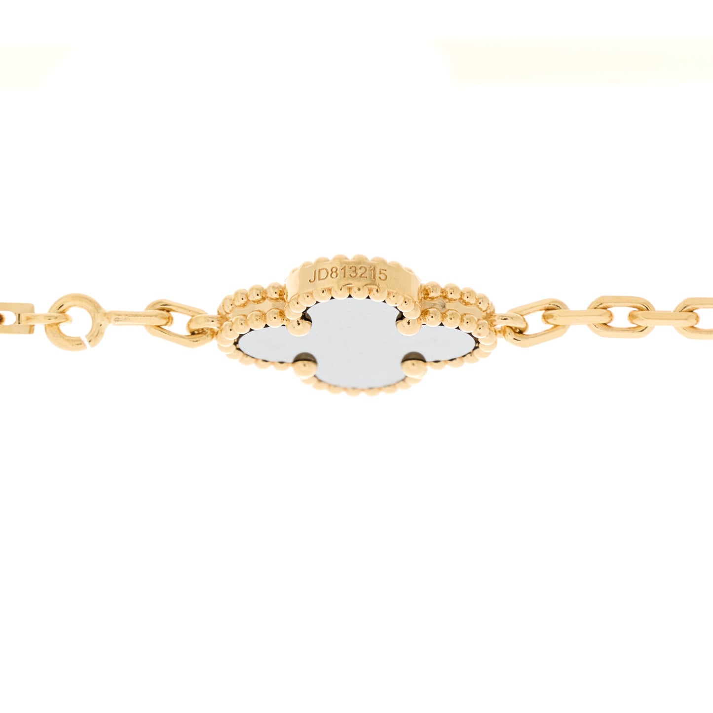 18K Yellow Gold Black Onyx 5 Motifs Vintage Alhambra Bracelet