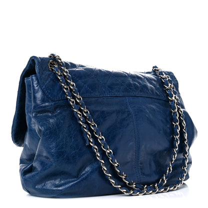 Chanel Shiny Lambskin Quilted Large Trianon Messenger Flap Marine 2 of 19
