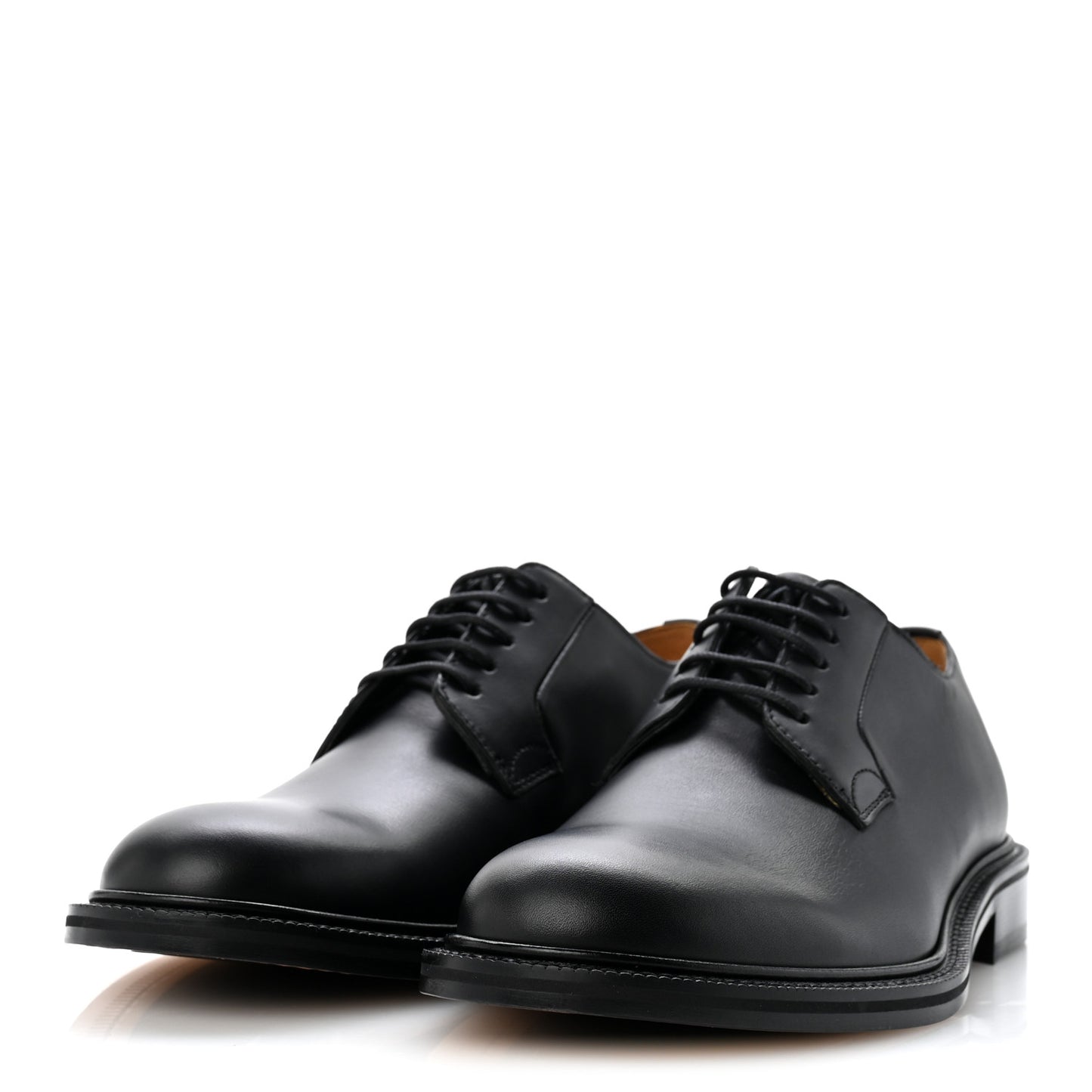 Calfskin Mens Derby Loafers 41 Black