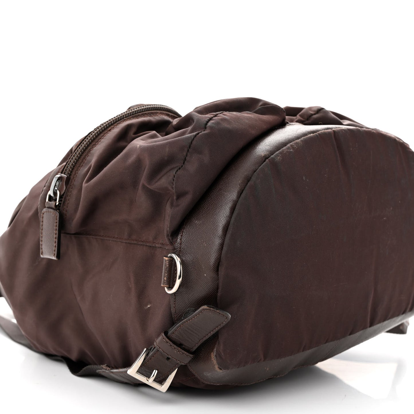 Nylon Vela Saffiano Medium Backpack Ebano