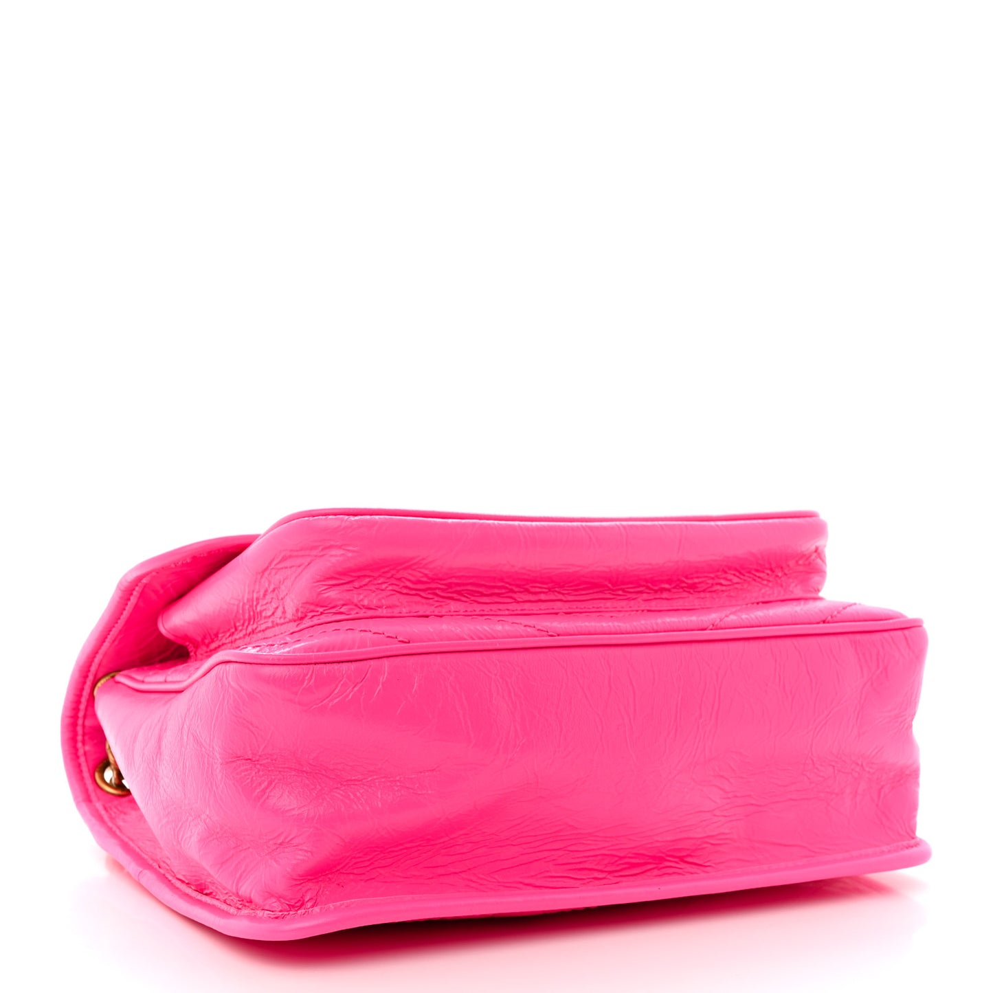 Crinkled Calfskin Matelasse Monogram Medium Niki Chain Satchel Rose Glow