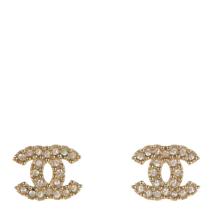Chanel Crystal CC Earrings Gold 1 of 5