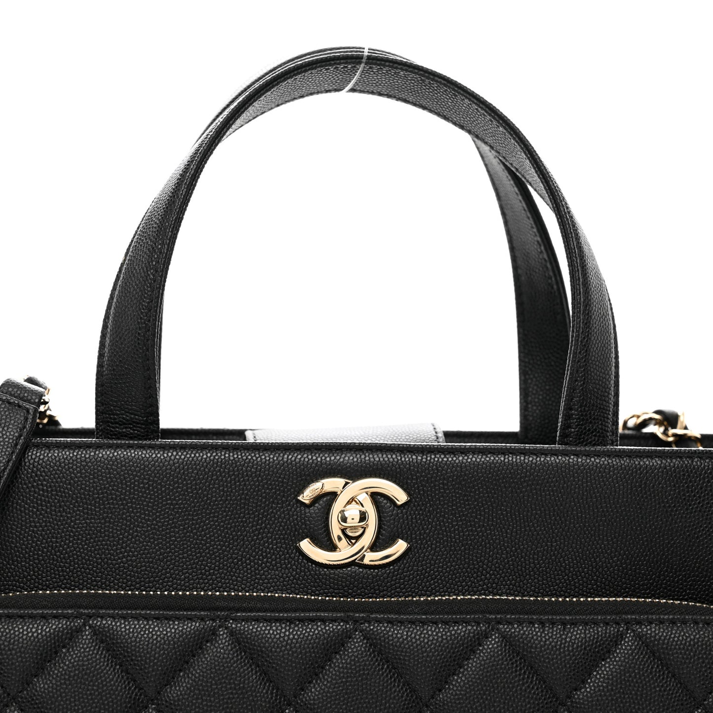 Caviar Quilted Large Business Affinity Shopping Bag Black