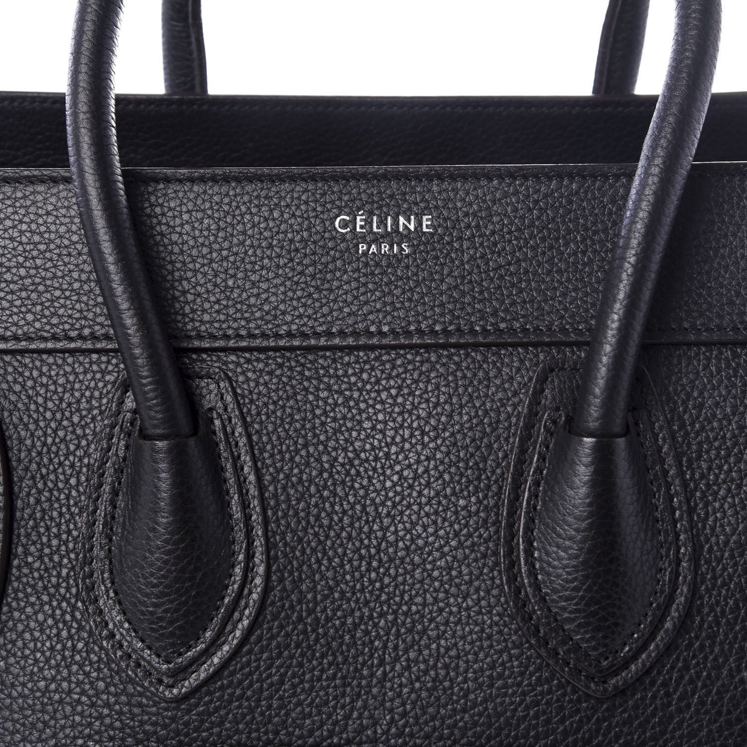 Celine Drummed Calfskin Micro Luggage Black 8 of 8