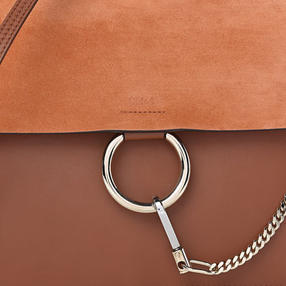 Chloe Suede Calfskin Medium Faye Shoulder Bag Tobacco 14 of 14