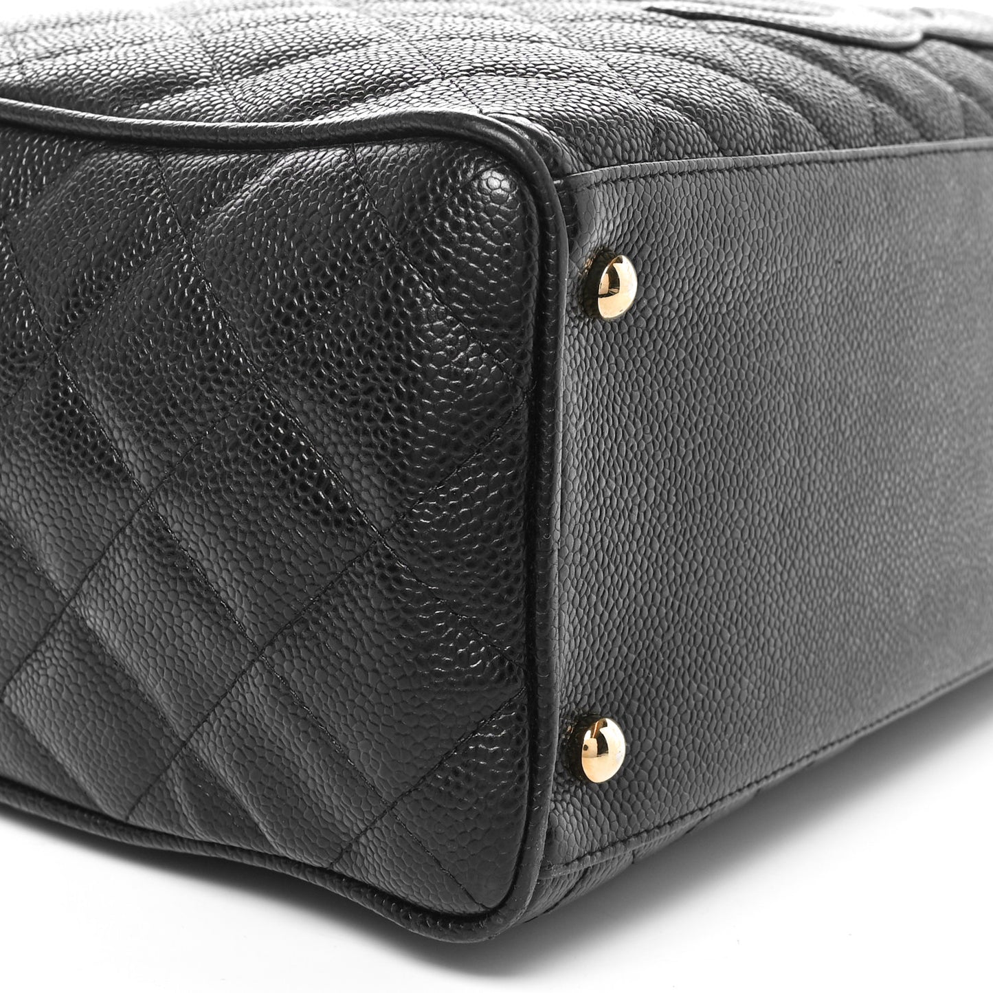 Caviar Quilted Large Bowler Black