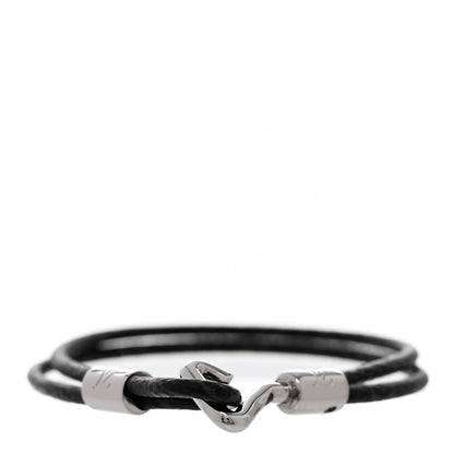 Louis Vuitton Monogram Eclipse LV Pin Bracelet 19 Grey 1 of 7