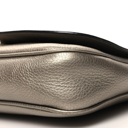 Gucci Metallic Pebbled Calfskin Medium Soho Flap Crossbody New Golden Beige 10 of 11