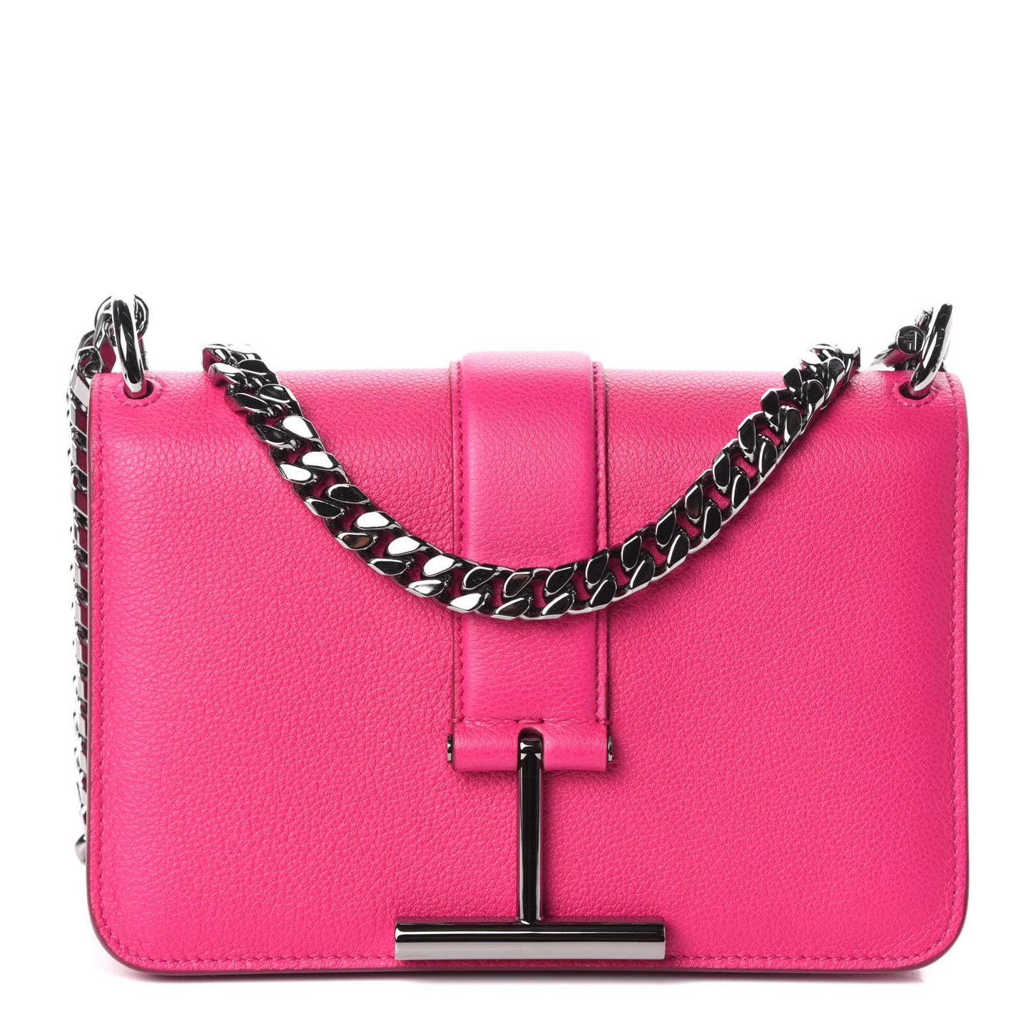 Grained Calfskin Tara Chain Shoulder Bag Pink