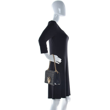 Dolce & Gabbana Raffia Medium Devotion Crossbody Bag Black 3 of 11