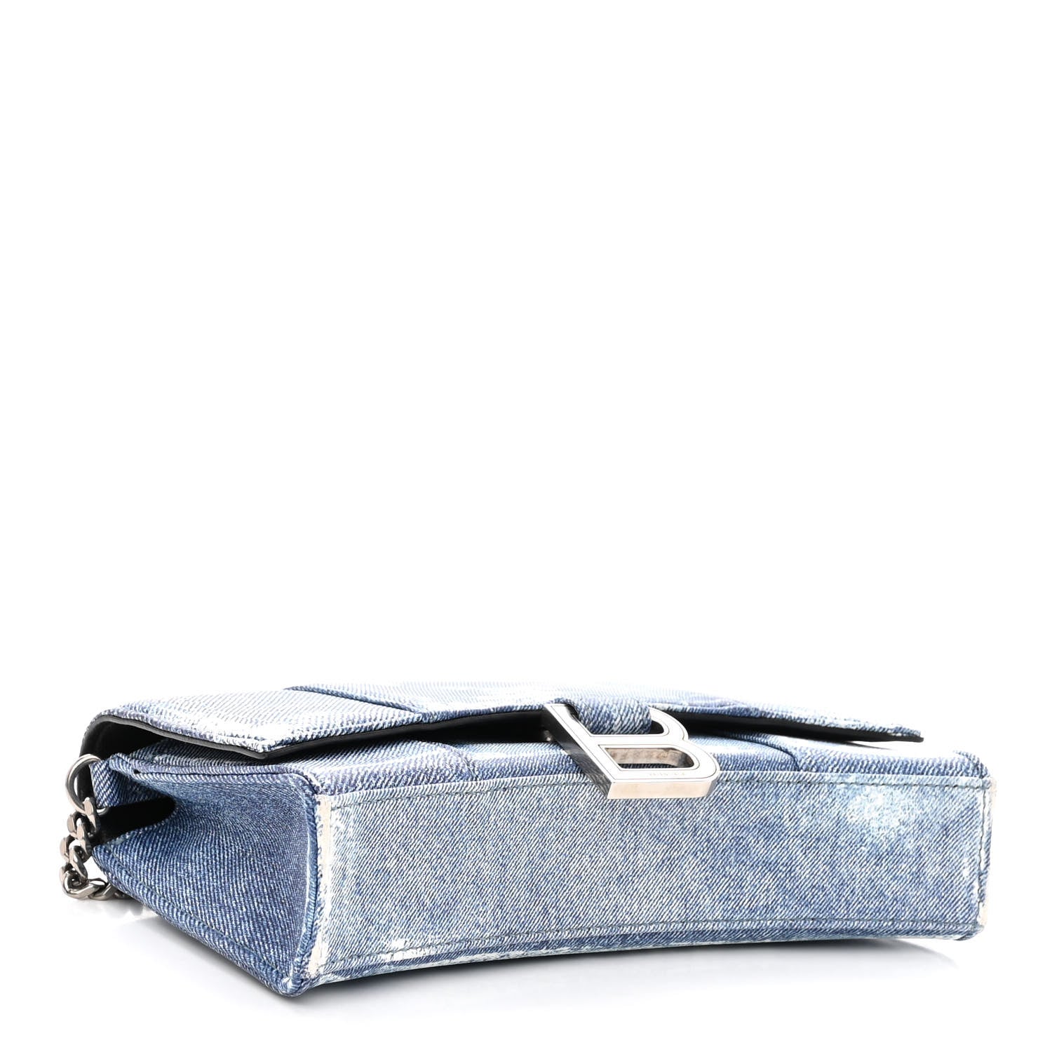 Balenciaga Nappa Denim Printed Hourglass Chain Bag Denim Blue 4 of 9