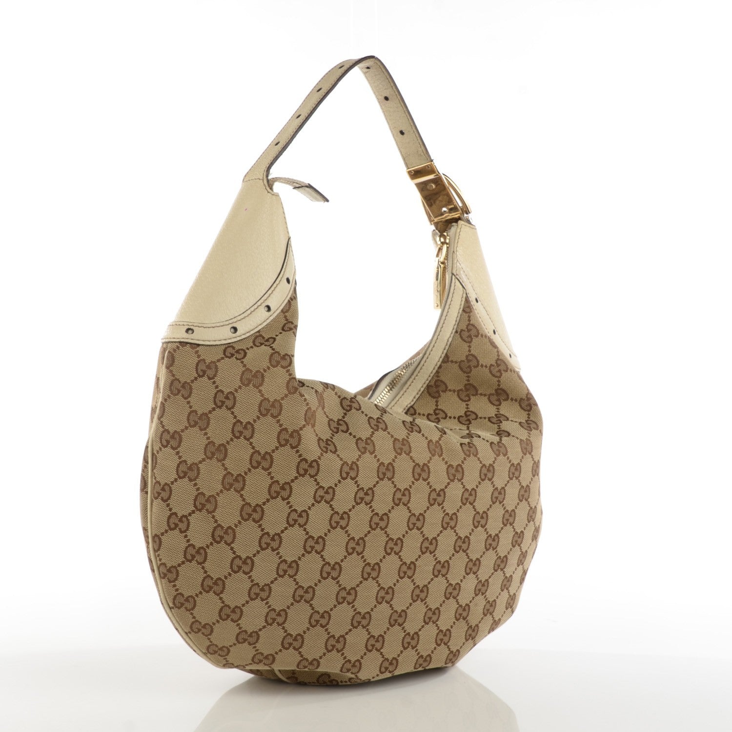 Gucci Monogram Buckle Hobo Off White 3 of 8