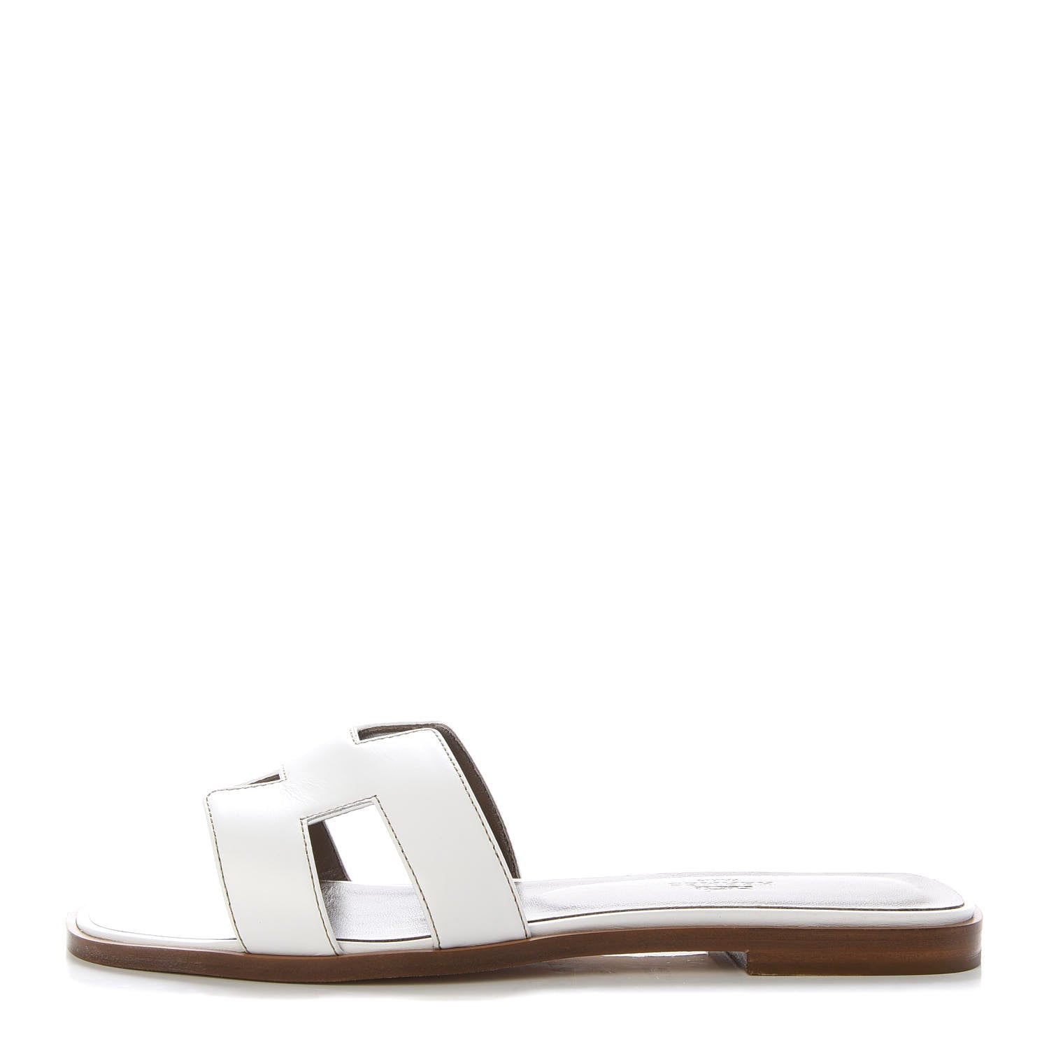 Hermes Box Calfskin Oran Sandals 39 White 1 of 10