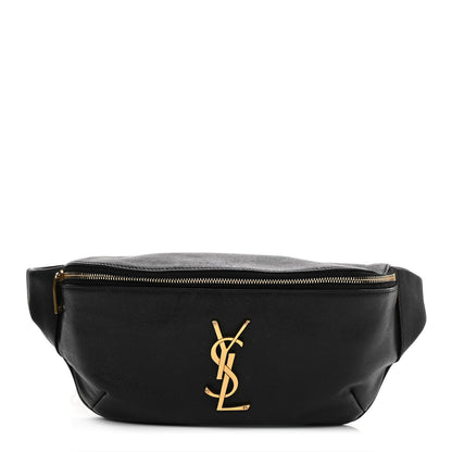 Saint Laurent Grain De Poudre Monogram Belt Bag Black 1 of 11