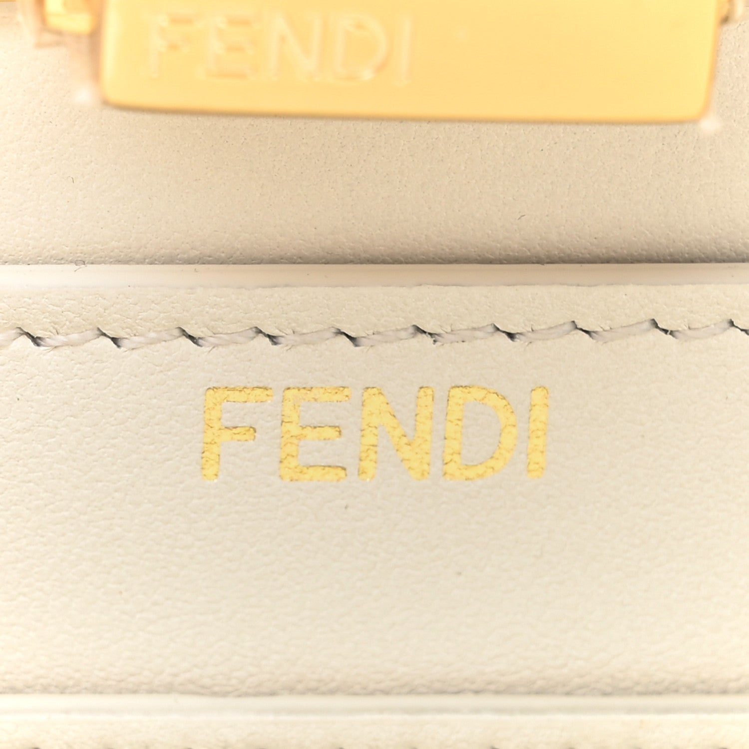 Fendi Vitello Seta Shiny Nappa Small Peekaboo I SEE U Satchel Real Tiffany White 7 of 13