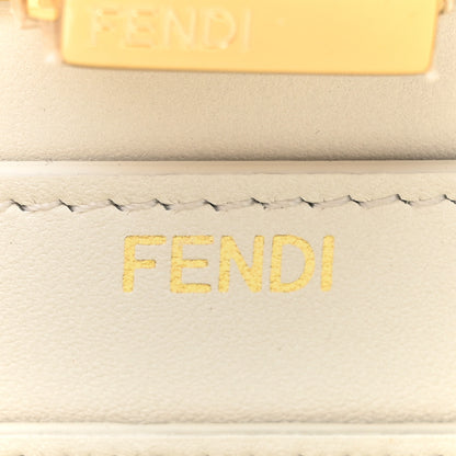 Fendi Vitello Seta Shiny Nappa Small Peekaboo I SEE U Satchel Real Tiffany White 7 of 13