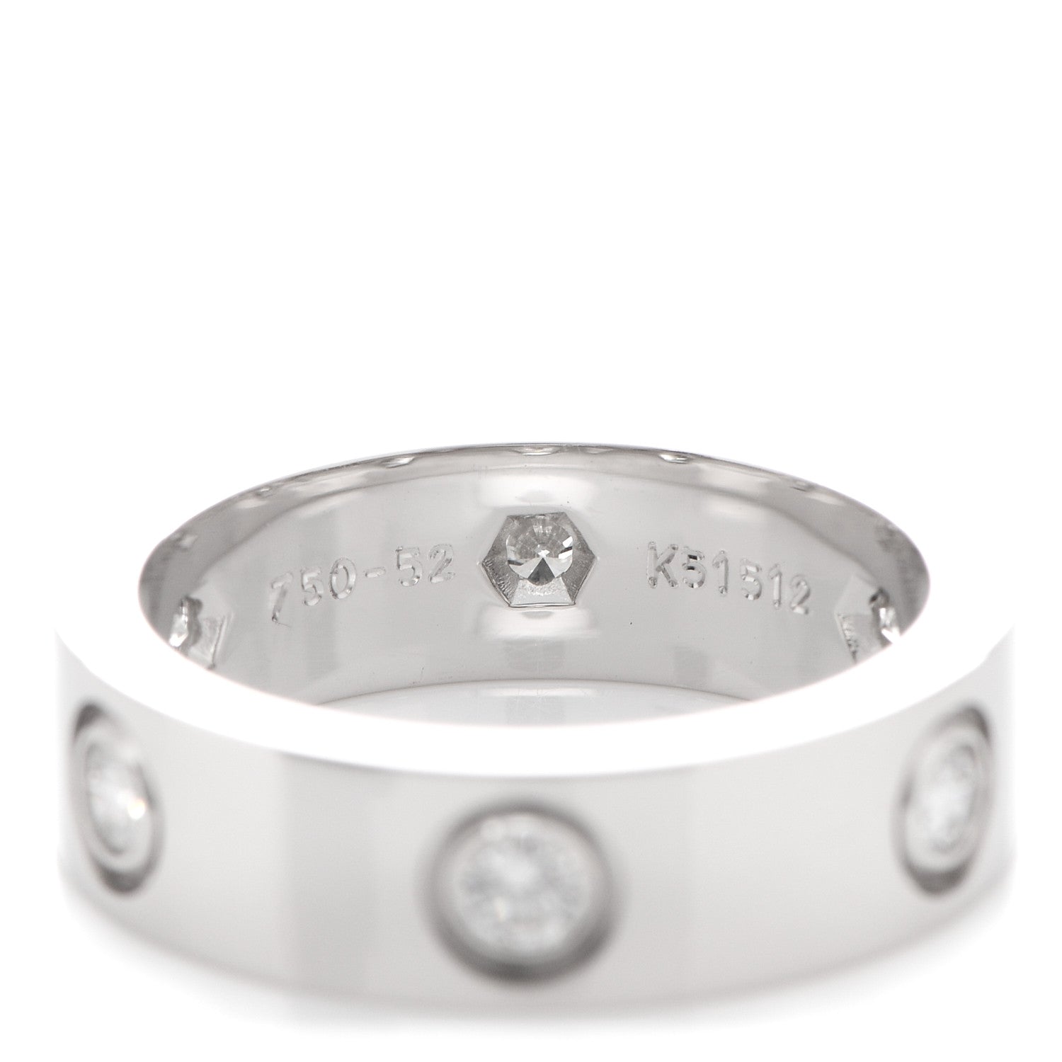 Cartier 18K White Gold 6 Diamond 5.5mm LOVE Ring 52 6 3 of 3