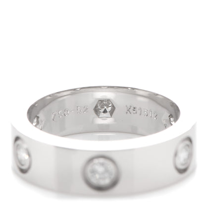 Cartier 18K White Gold 6 Diamond 5.5mm LOVE Ring 52 6 3 of 3