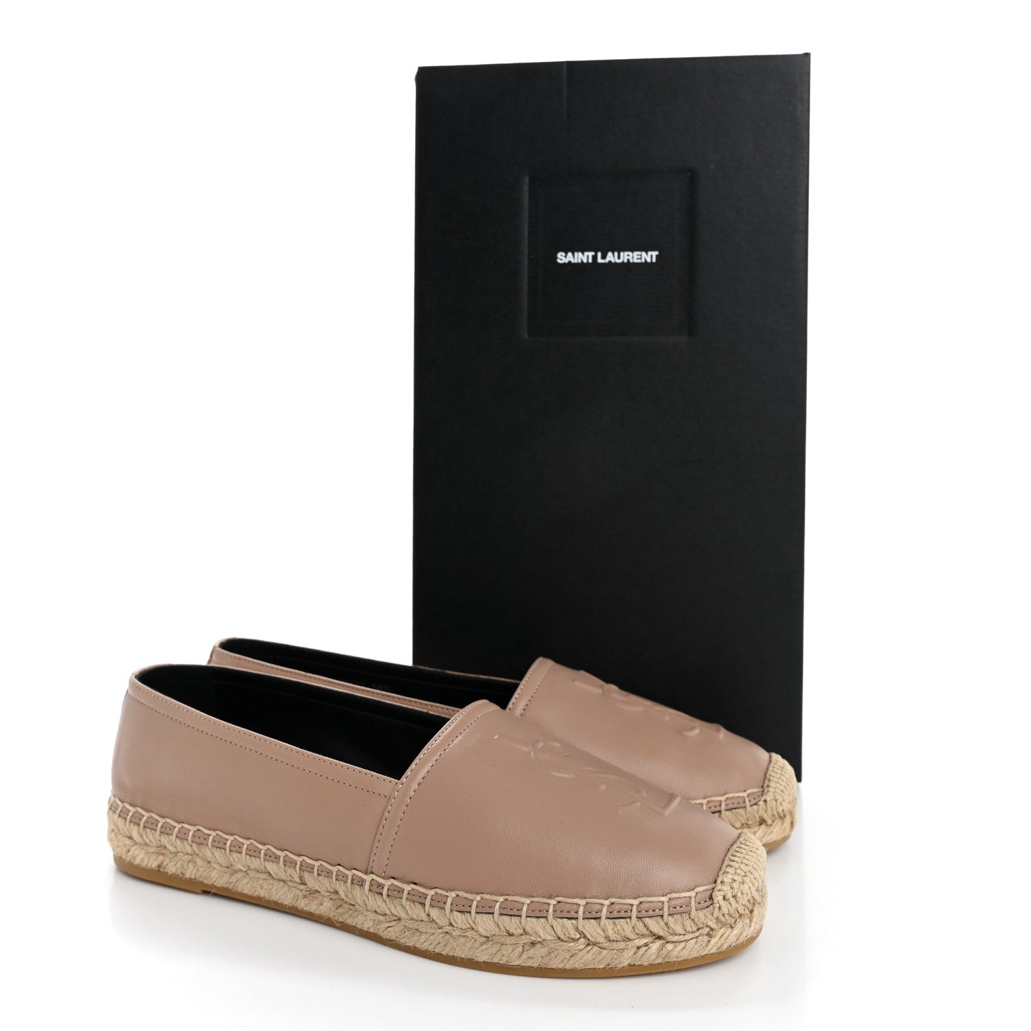 Saint Laurent Lambskin Monogram Espadrilles 35.5 Nude 10 of 10