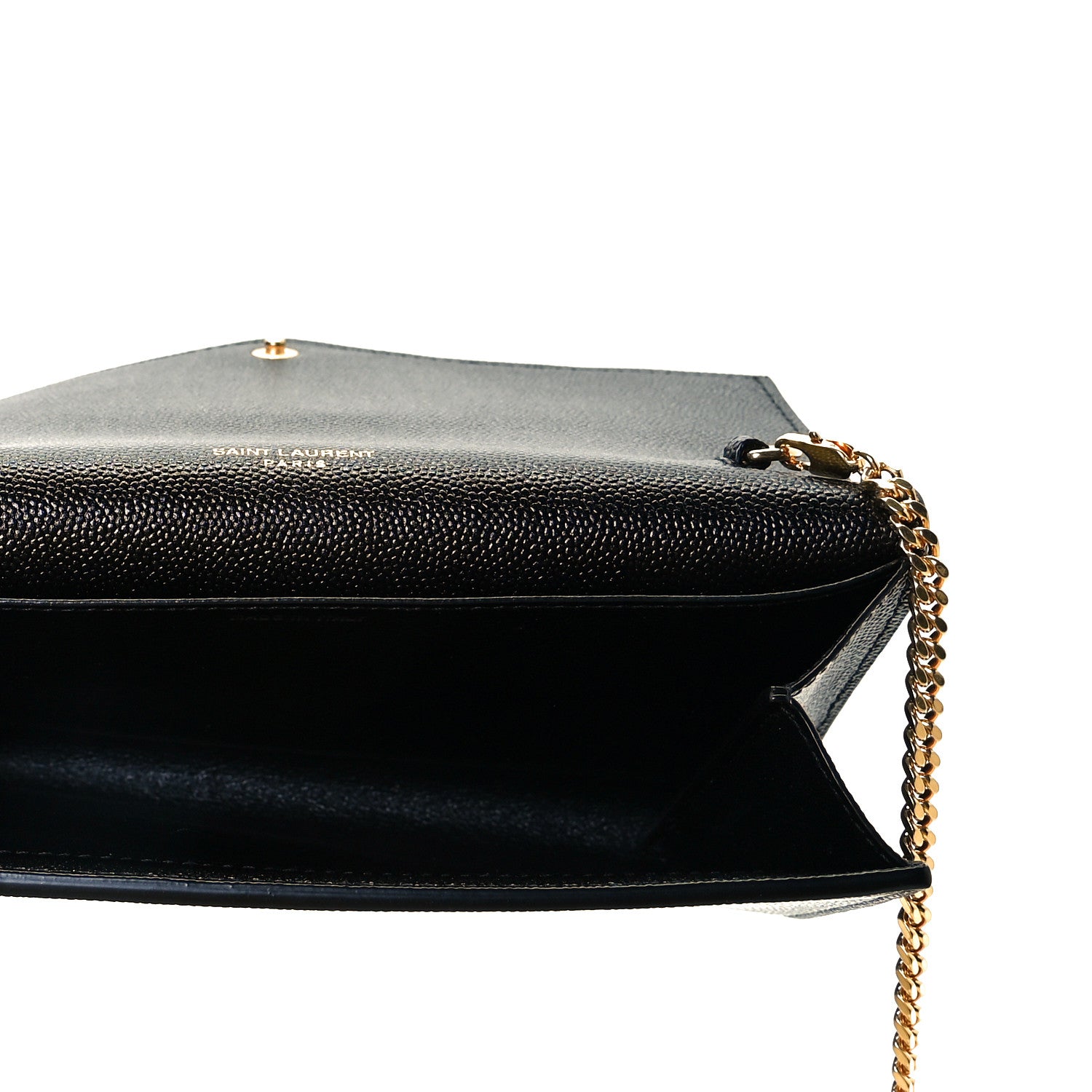 Saint Laurent Grain De Poudre Uptown Chain Wallet Black 5 of 6