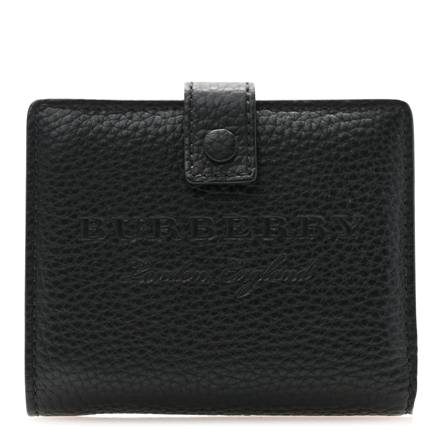 Soft Grained Calfskin Logo Embossed Lakeside Wallet Black