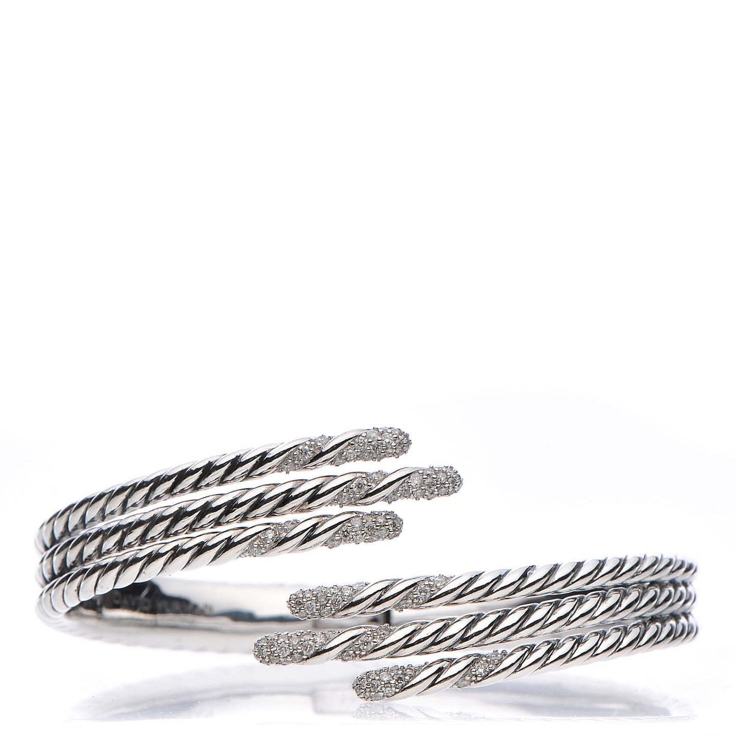 Sterling Silver Diamond 3-Row Open Willow Bracelet
