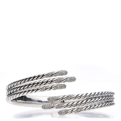 David Yurman Sterling Silver Diamond 3-Row Open Willow Bracelet 1 of 6