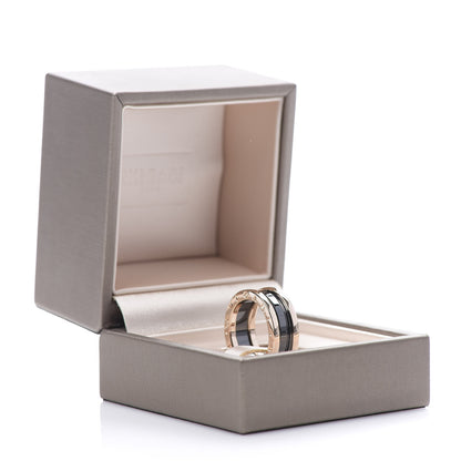Bulgari 18K Rose Gold Black Ceramic B.Zero1 Two-Band Ring 53 6.25 6 of 6