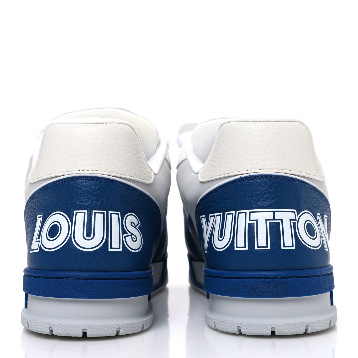 Louis Vuitton Calfskin Monogram Mens LV Trainer Sneakers 11 Blue 6 of 10