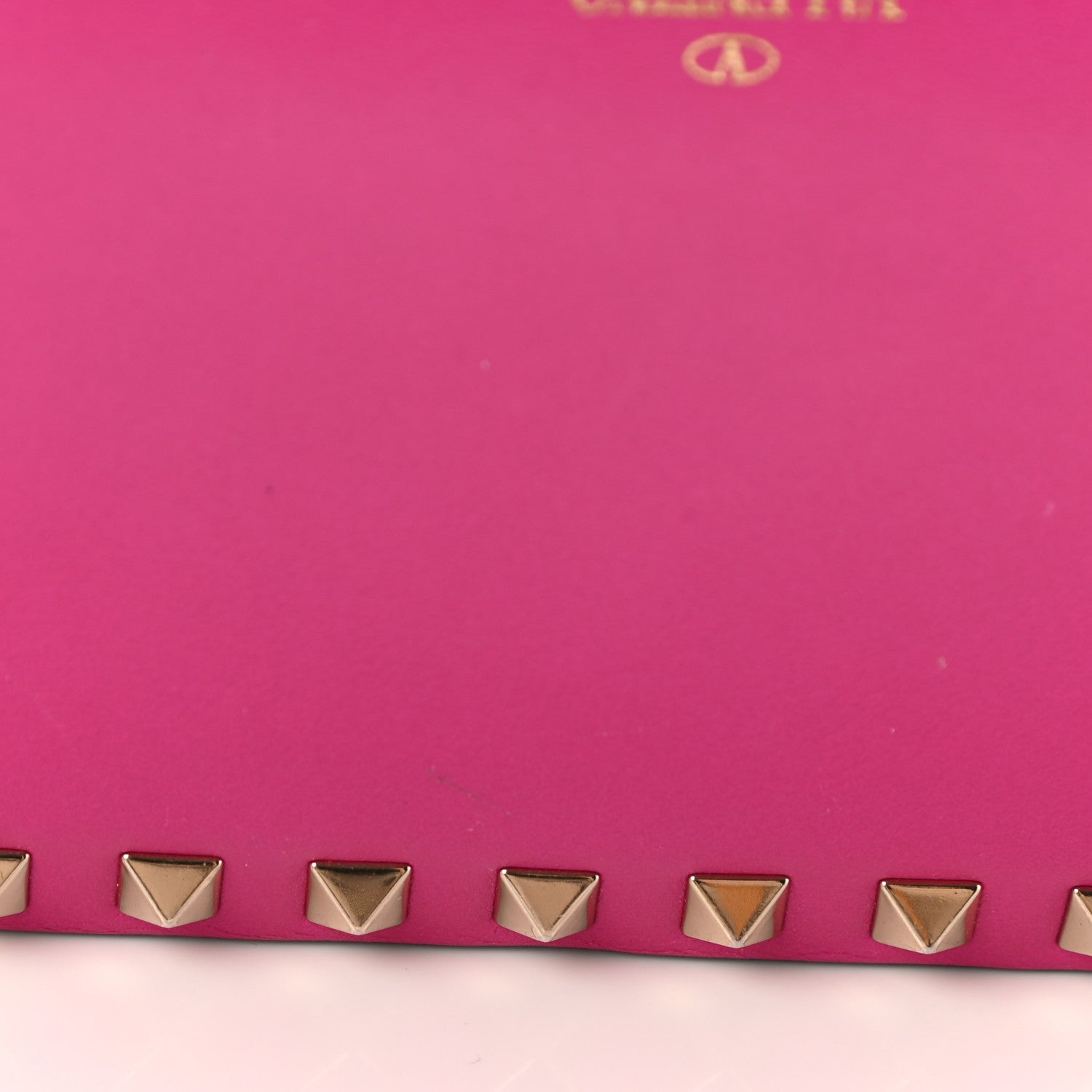 Valentino Garavani Calfskin Rockstud Zip Around Wallet Bright Fuxia 9 of 16