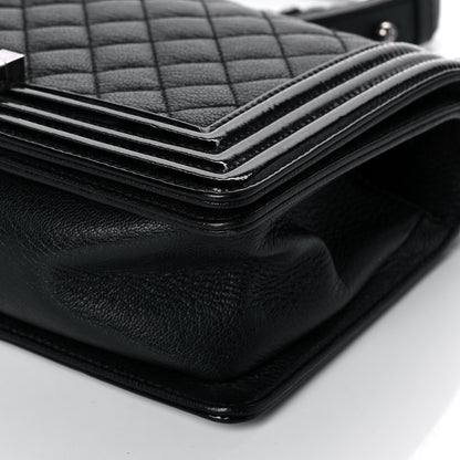 Chanel Goatskin Quilted Patent Medium Duo Boy Flap Black 11 of 15