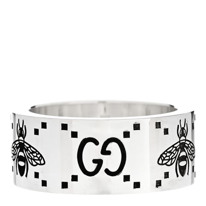 Gucci Sterling Silver GG Bee Band Ring 56 7.75 3 of 6