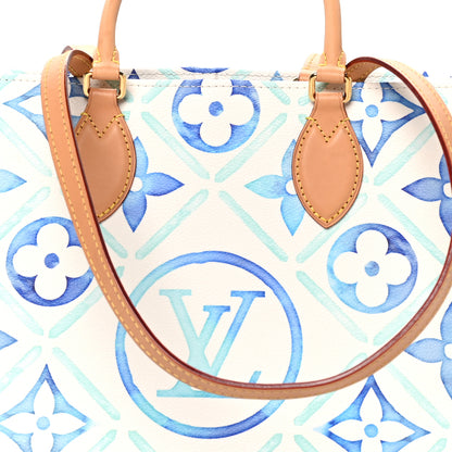 Louis Vuitton Monogram Tiles By The Pool Onthego MM Lagoon Blue 6 of 8