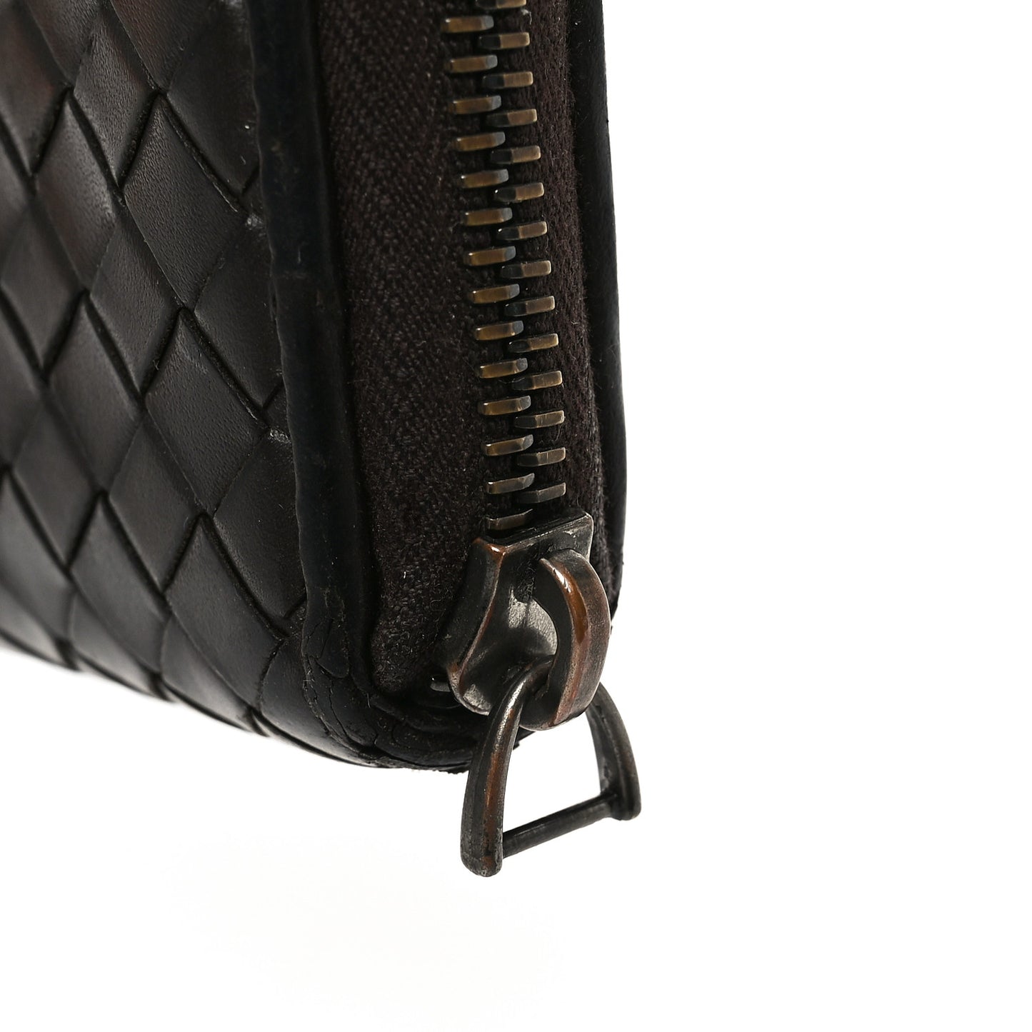 Nappa Intrecciato Zip Around Wallet Brown