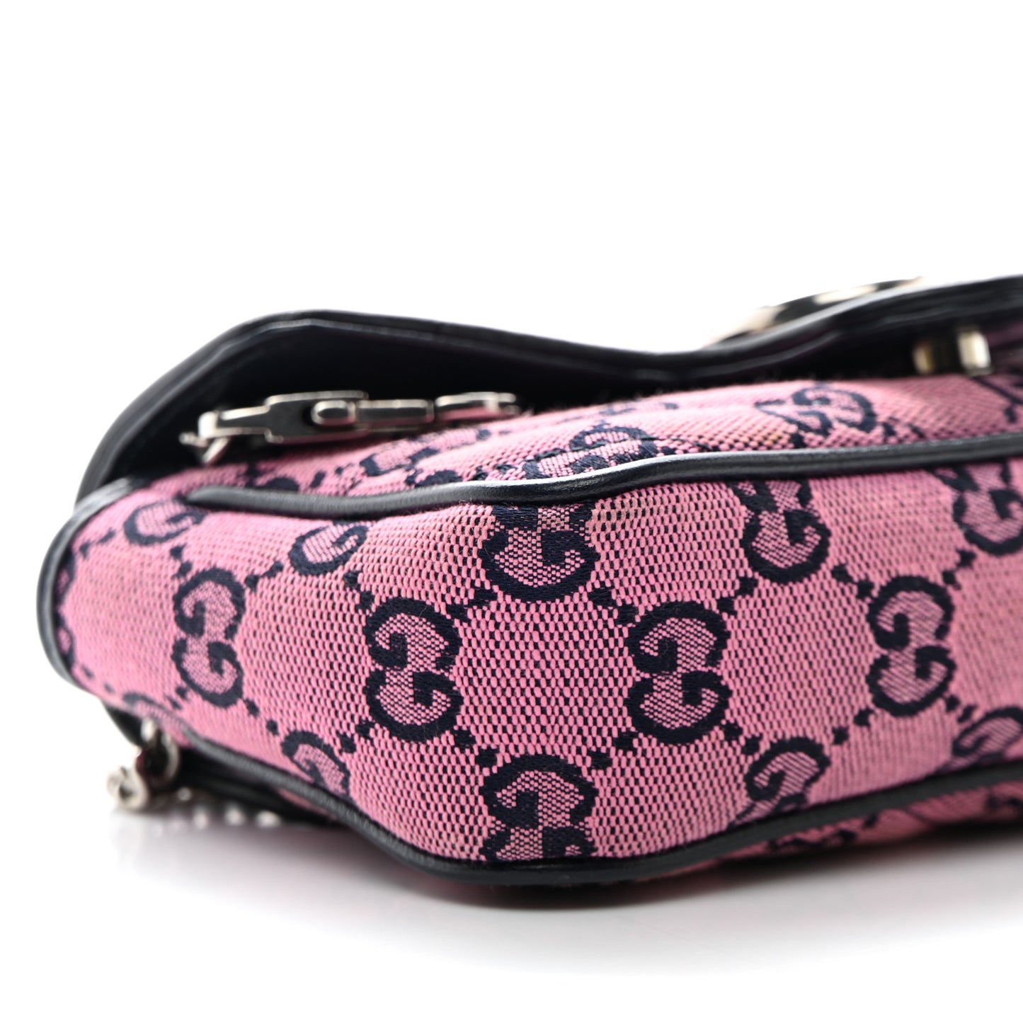 Monogram Multicolor Matelasse Diagonal Super Mini GG Marmont Shoulder Bag Pink Blue