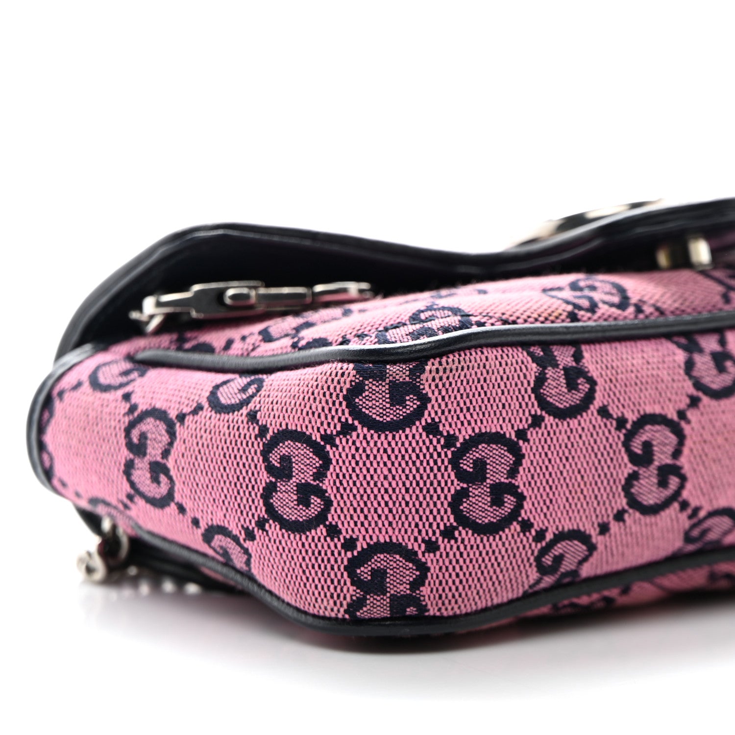 Gucci Monogram Multicolor Matelasse Diagonal Super Mini GG Marmont Shoulder Bag Pink Blue 9 of 11