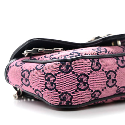 Gucci Monogram Multicolor Matelasse Diagonal Super Mini GG Marmont Shoulder Bag Pink Blue 9 of 11