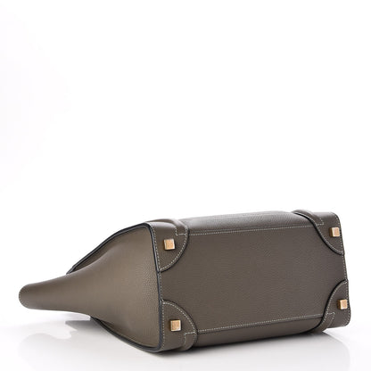 Celine Drummed Calfskin Micro Luggage Souris 4 of 7