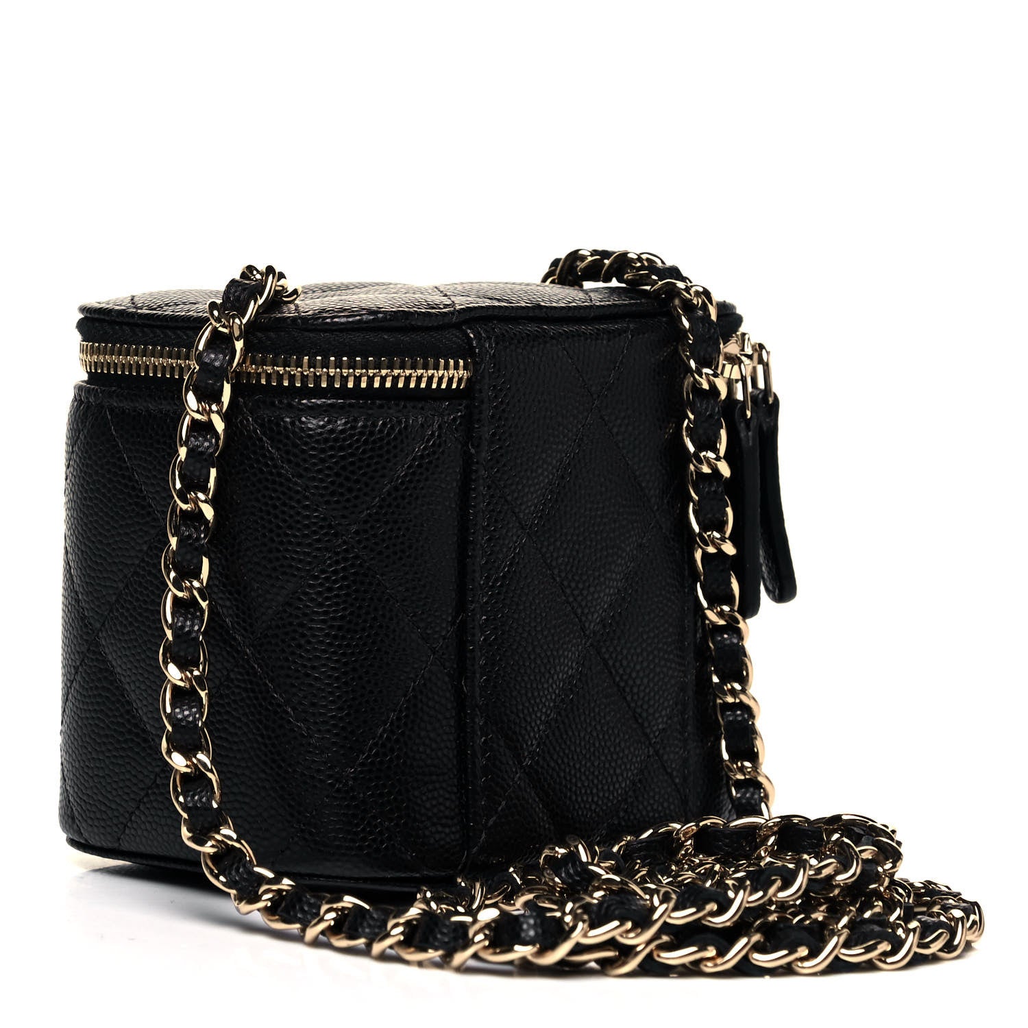 Chanel Caviar Quilted Mini Vanity Case With Chain Black 3 of 9