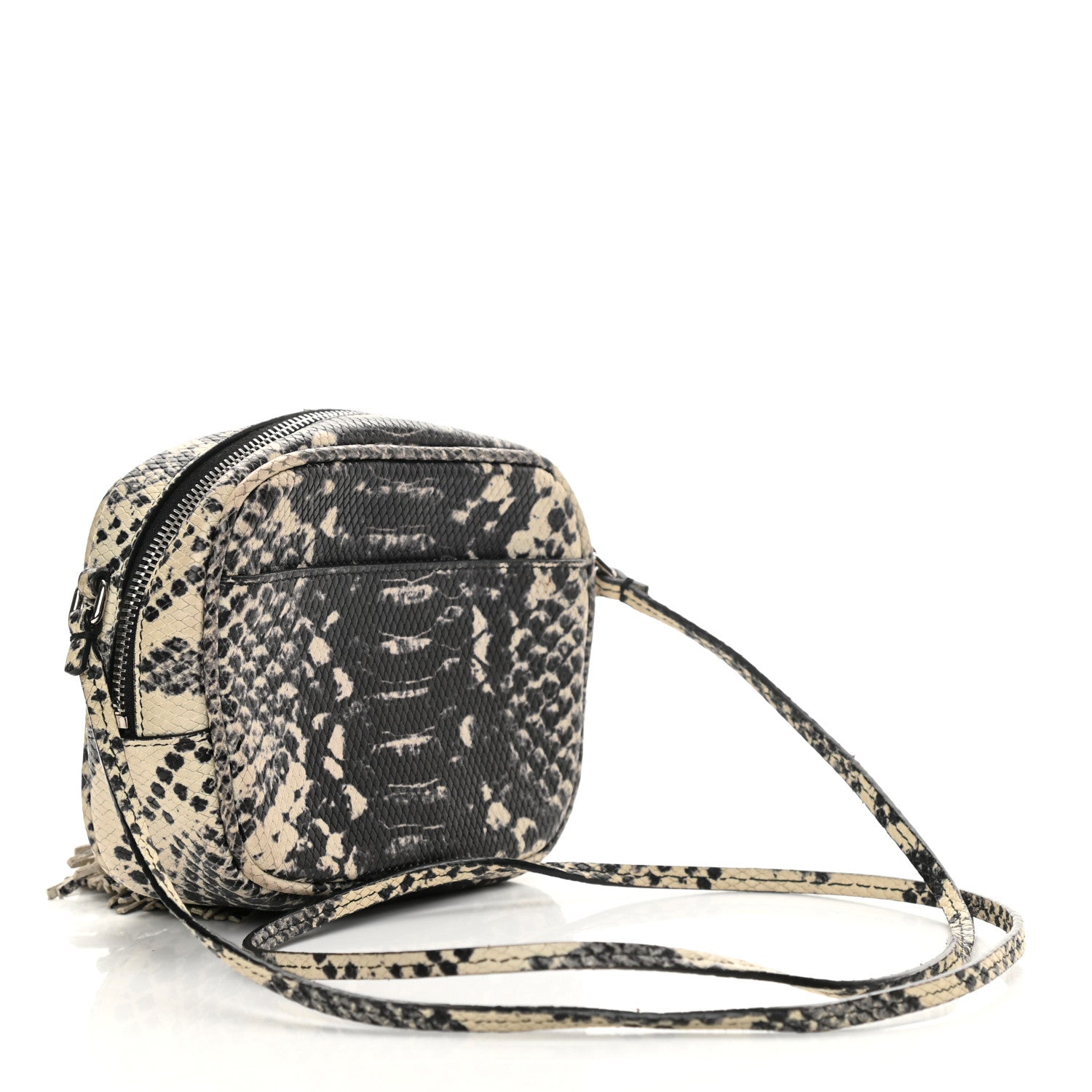 Saint Laurent Python Embossed Calfskin Monogram Blogger Bag Black Beige 3 of 14