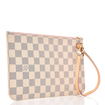 Louis Vuitton Damier Azur Neverfull MM GM Pochette Rose Ballerine 3 of 8