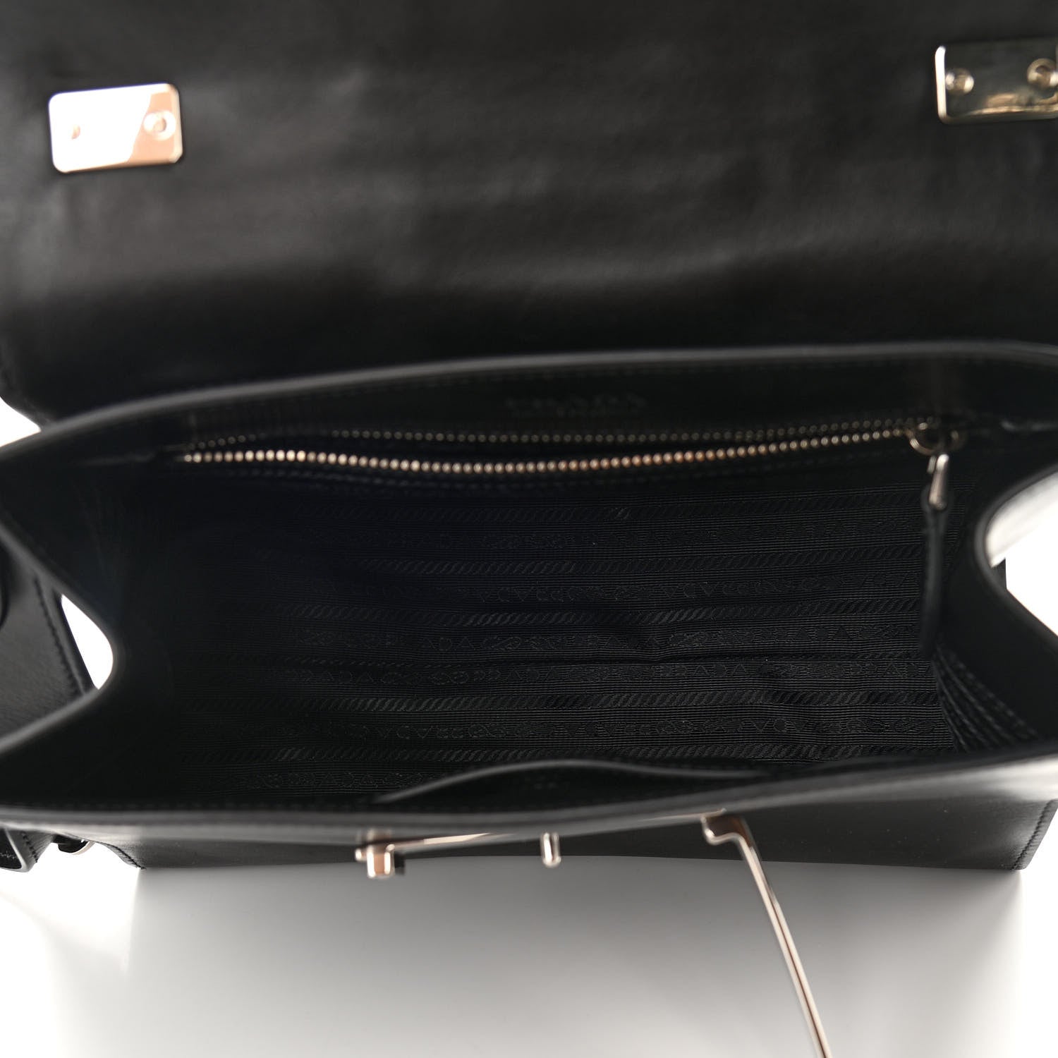 Prada City Calf Ribbon Shoulder Bag Black 5 of 10
