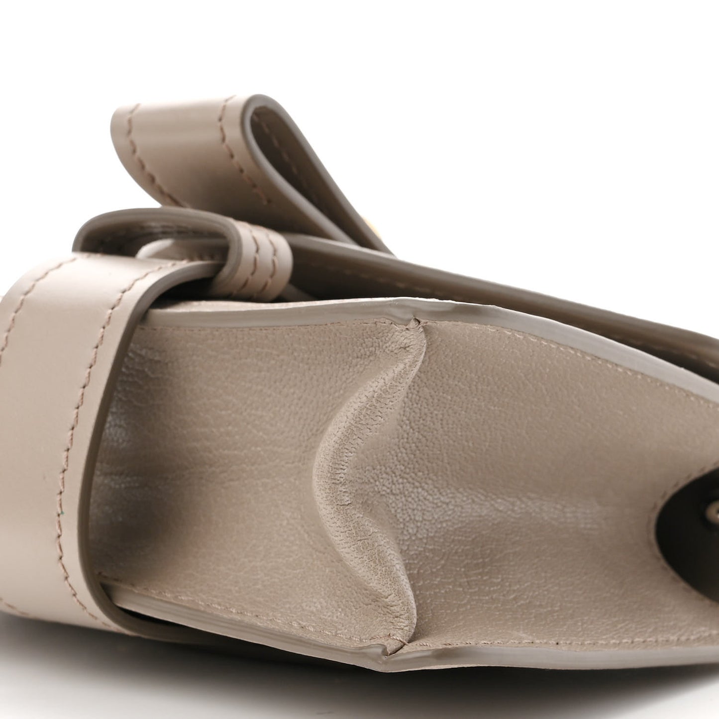 Shiny Goatskin Calfskin Mini Aby Chain Shoulder Bag Motty Grey