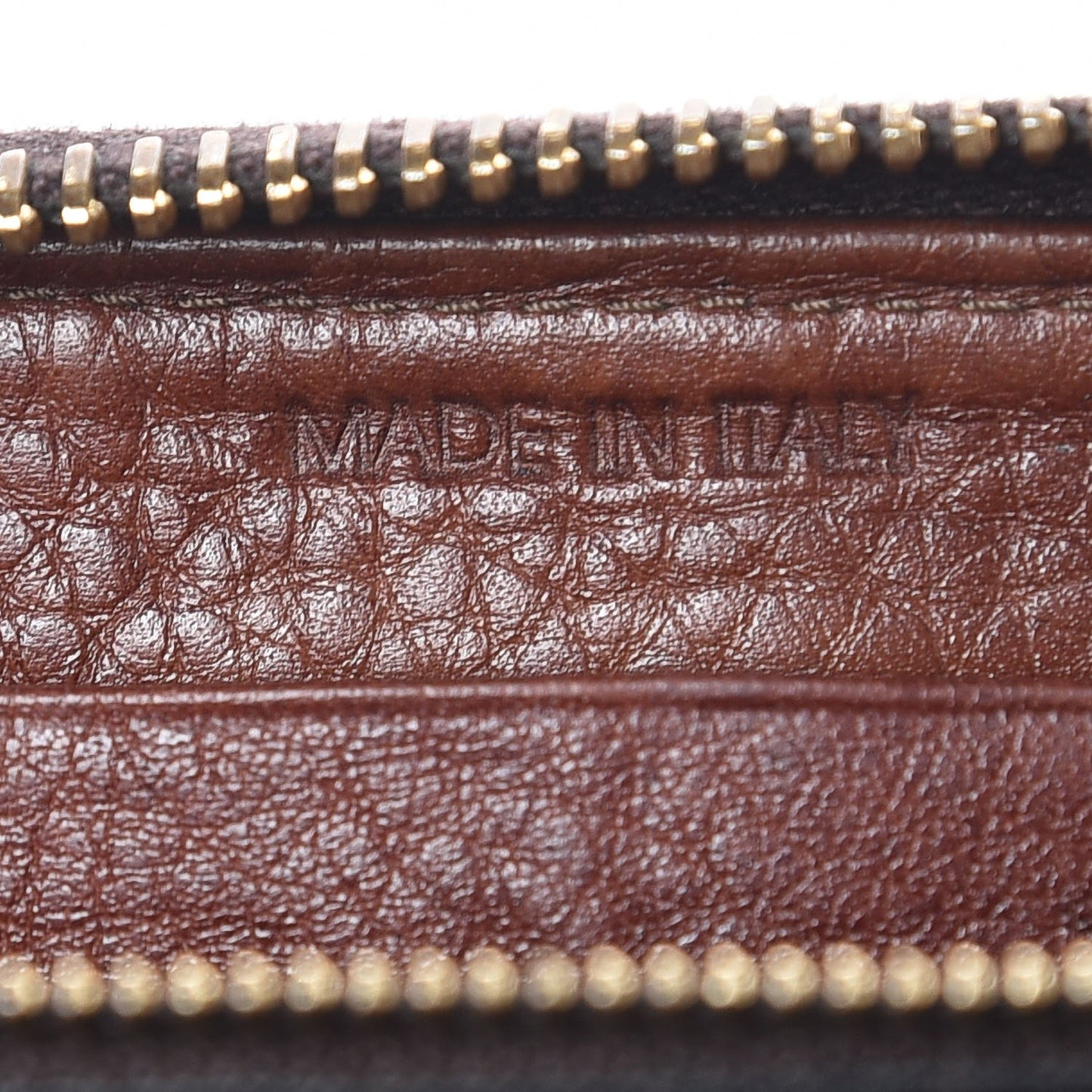 Vitello Daino Metal Zip Around Wallet Cacao