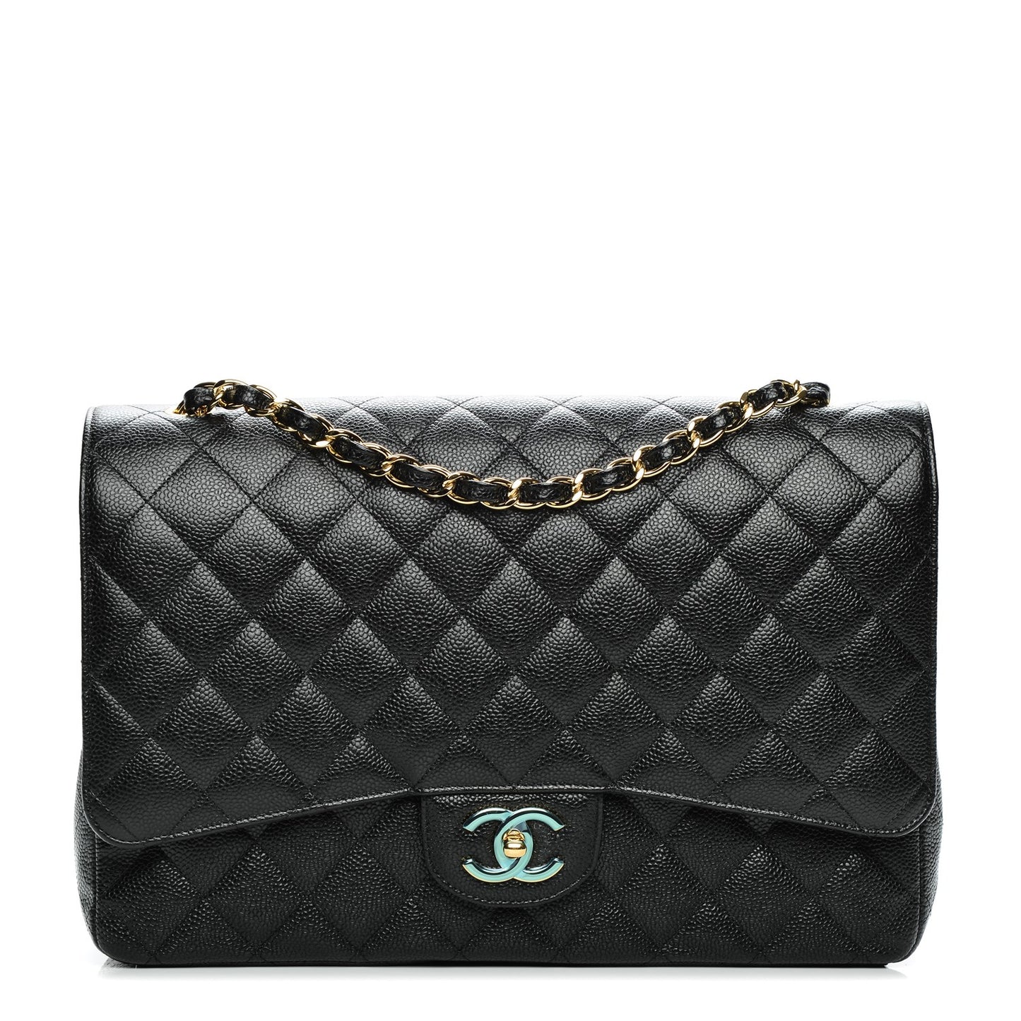 Caviar Quilted Maxi Double Flap Black