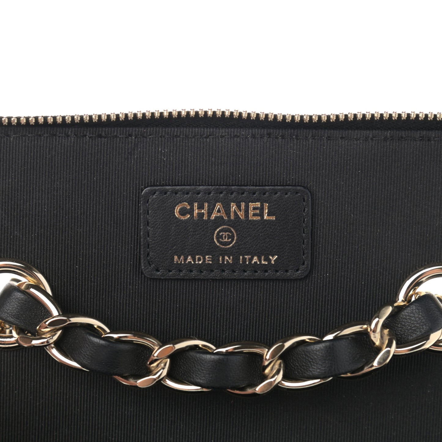 Lambskin Crochet Quilted Small Vanity Case With Chain Black
