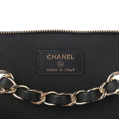 Chanel Lambskin Crochet Quilted Small Vanity Case With Chain Black 6 of 11