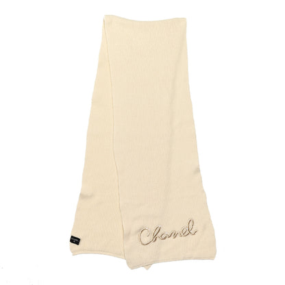 Chanel Cashmere Logo Scarf Beige 2 of 4